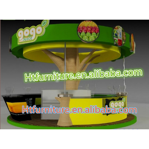 mall Round bubble tea counter kiosk for sale